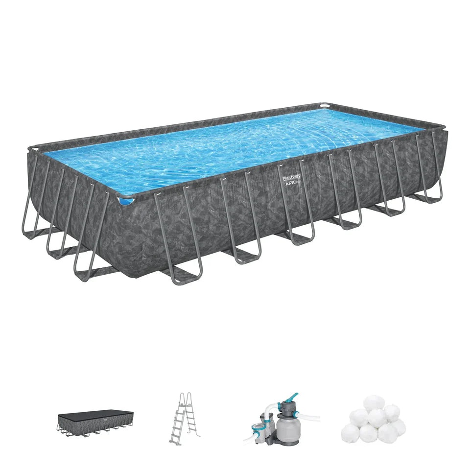 31.3ft x 16ft x 4.3ft Rectangular Pool Set