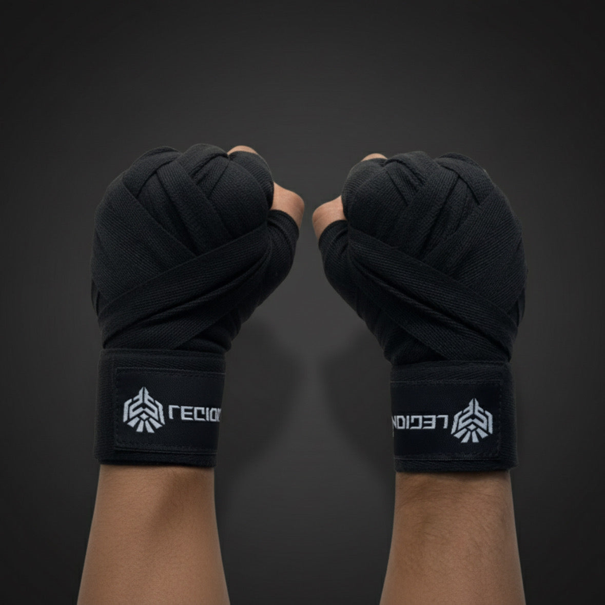 Black Boxing Hand Wraps with Breathable Mesh Pouch LEGION SPORTS