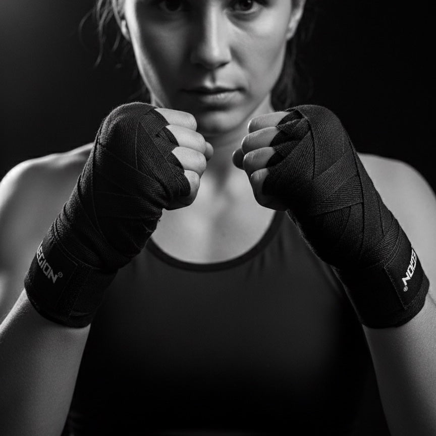 Black Boxing Hand Wraps with Breathable Mesh Pouch LEGION SPORTS