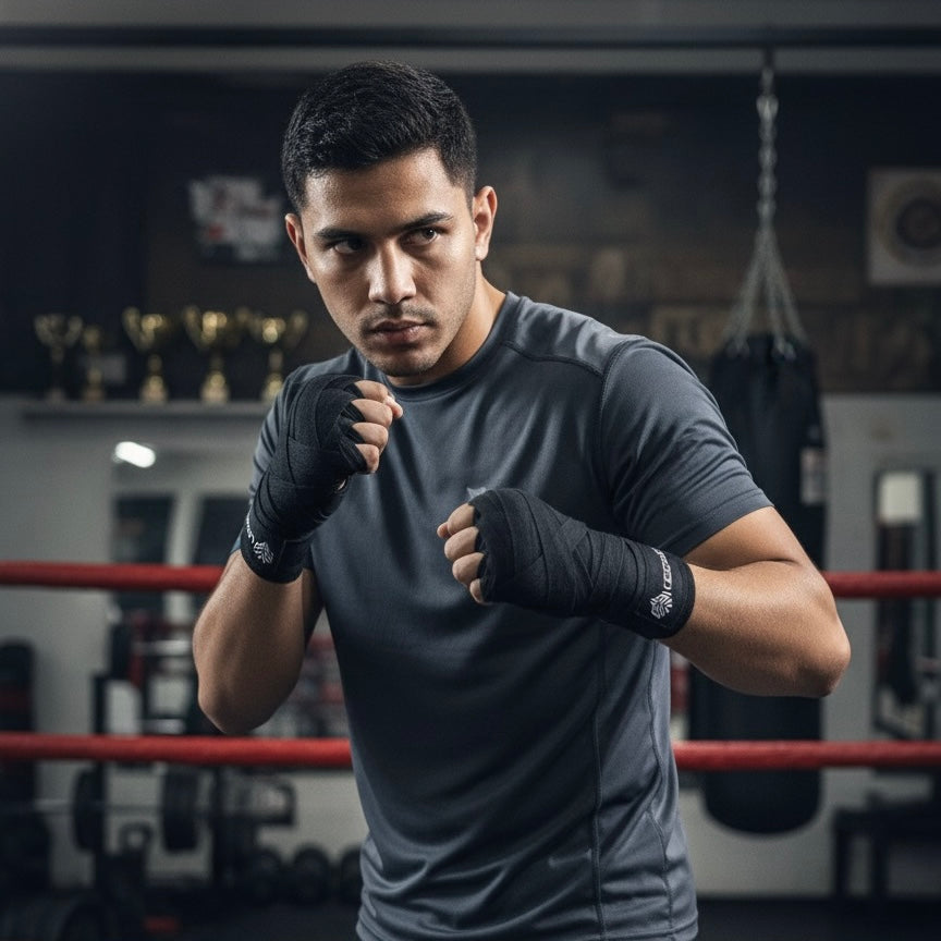 Black Boxing Hand Wraps with Breathable Mesh Pouch LEGION SPORTS