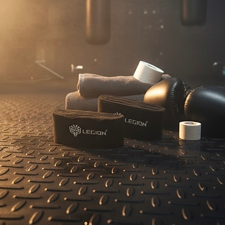 Black Boxing Hand Wraps with Breathable Mesh Pouch LEGION SPORTS