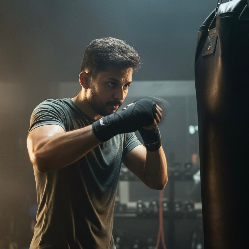 Black Boxing Hand Wraps with Breathable Mesh Pouch LEGION SPORTS