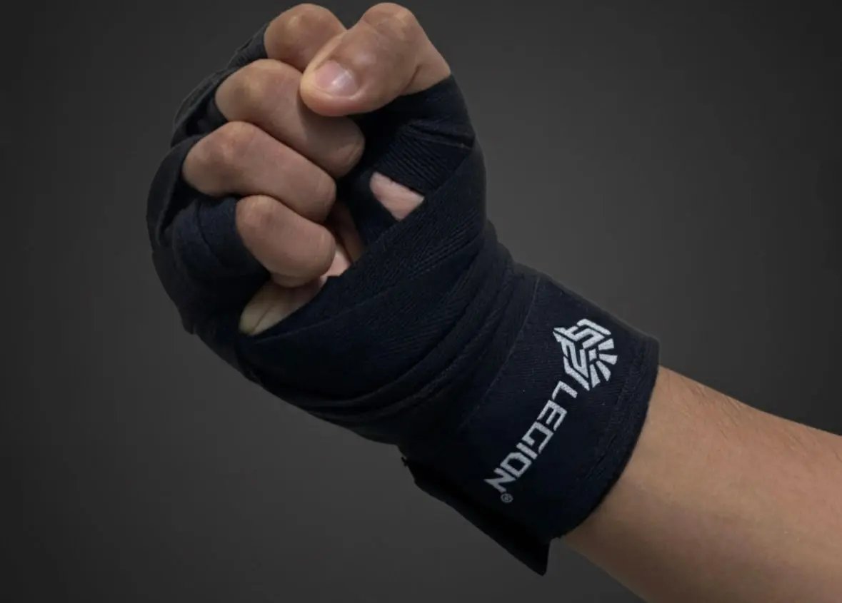 Black Boxing Hand Wraps with Breathable Mesh Pouch LEGION SPORTS